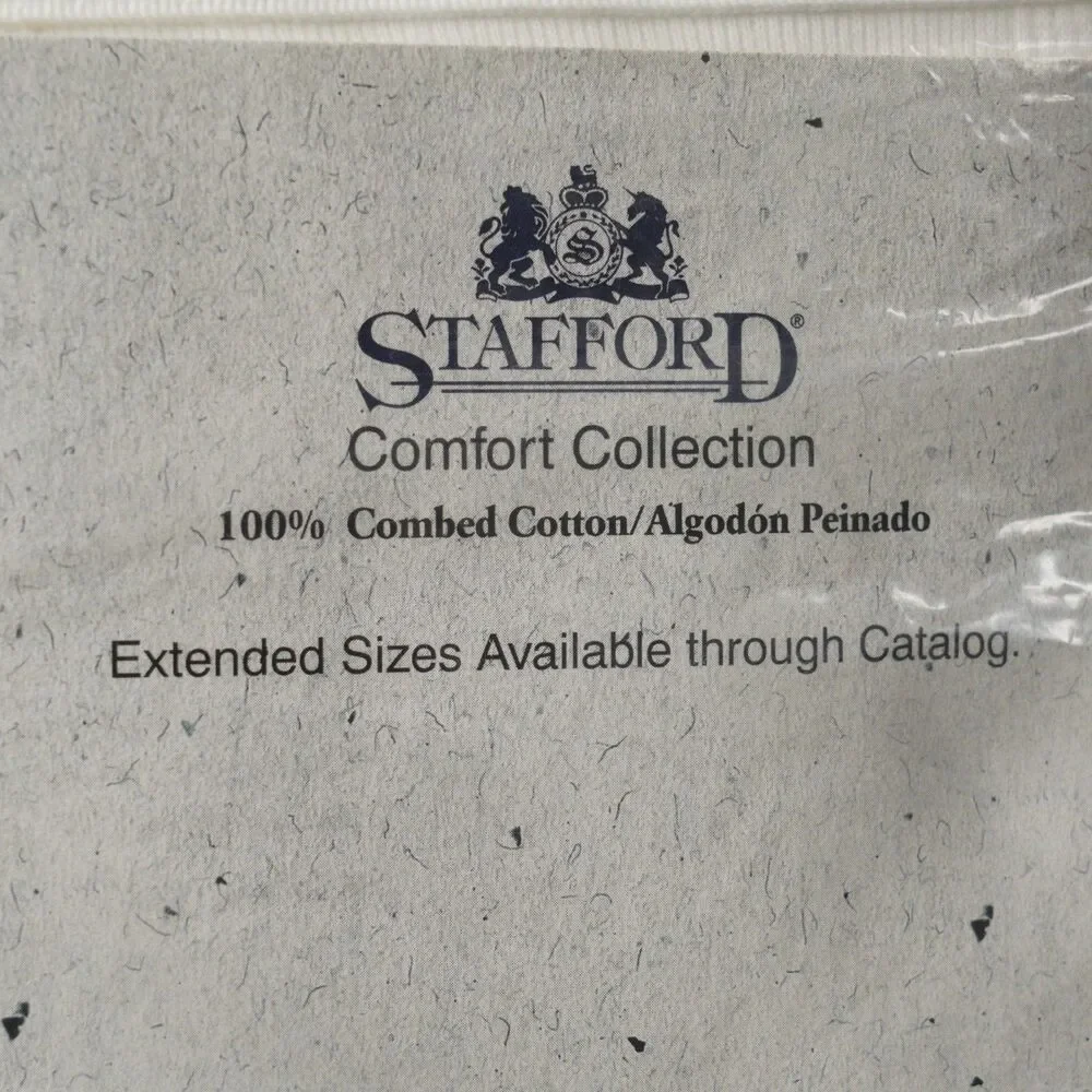 Vintage Stafford Full Cut Briefs Mens 34 6-Pack White Comfort Collection Cotton